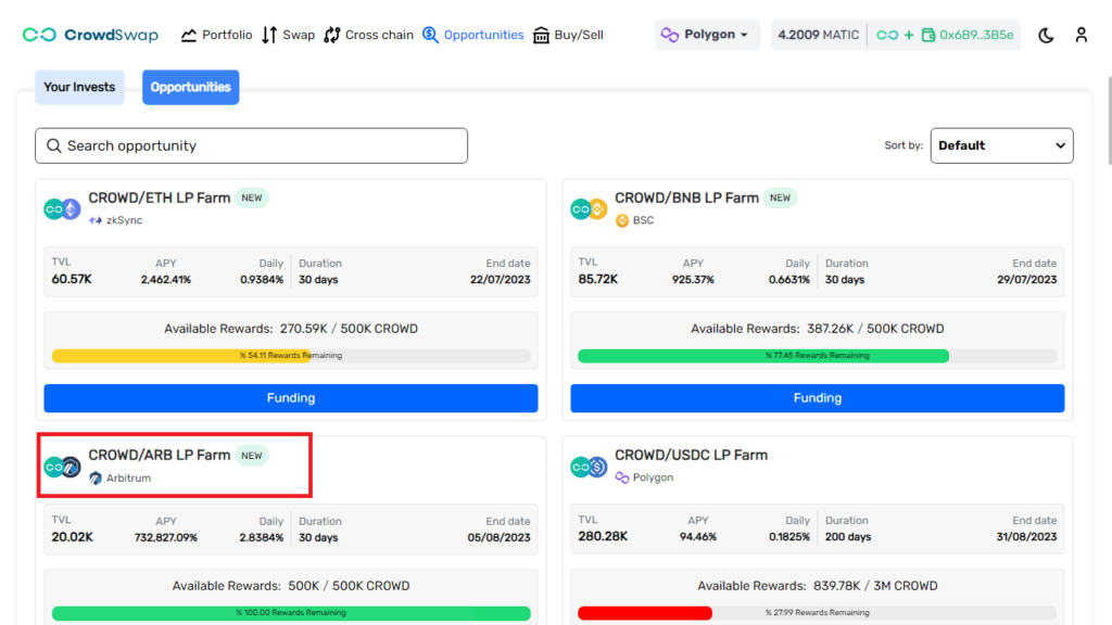 How to invest in CROWD/ARB pool