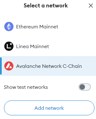 Select a network