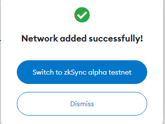 Network added successfully