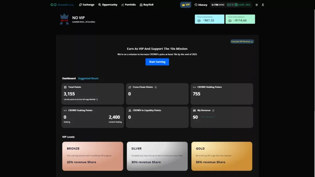 CrowdSwap’s New VIP Dashboard